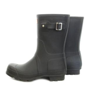 レインブーツ 長靴 ショート ベルトデザイン ロゴ 7 25.5cm 黒 ブラック MFS9000RMA