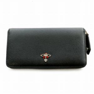 長財布 オーブ ラウンドジップ ブラック レッド