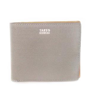 二つ折り財布 小銭入れあり レザー ロゴ ワンポイント グレー /AH15 GY01