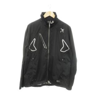 ウインドブレーカー スタンドカラージャケット ジップアップ ロゴ スポーツ XL 黒 ブラック /MN18