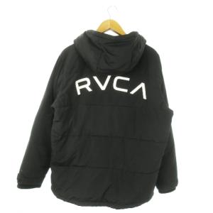 中綿ジャケット ジップアップ フーディ ロゴ M 黒 ブラック /AO10 GY01