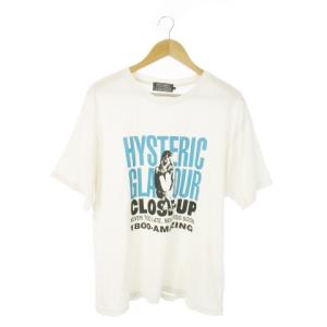 DIZZY&MILKY CLOSE UP 半袖Tシャツ ラウンドネック プリント ガール ロゴ L 白