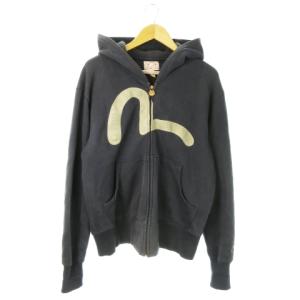ジップアップパーカー スウェット 長袖 カモメ刺繍 裏起毛 42 XL 紺 ネイビー /AO17 GY01
