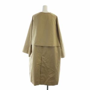 Deuxieme Classe ギャバノーカラーコート ロゴ 長袖 ダブル 総裏地 ベージュ 16-020-500-4091-1-0 GY03