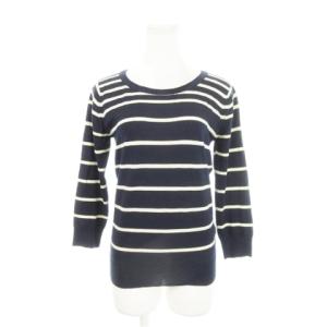 ジョンスメドレー JOHN SMEDLEY ニット セーター ラウンドネック 七分袖 ウール ボーダー