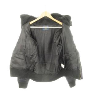 WOOLRICH 中綿ジャケット ブルゾン 襟ボア ナイロン ジップアップ M 黒 ブラック /AH3 GY03
