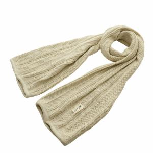 マフラー ストール ニット ロゴ アイボリー /XZ GY03