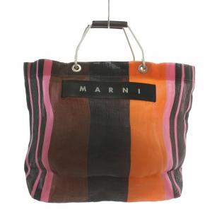 マーケット MARKET フラワーカフェバッグ トートバッグ メッシュ ストライプ ロゴ マルチカラー