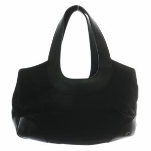 MARY QUANT トートバッグ ハンド ワンショルダー ナイロン レザー デイジー ロゴ 黒 ブラック /XZ GY03