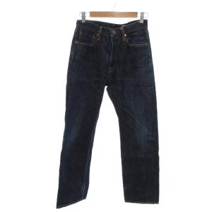 デニムパンツ ジーンズ 岡山御津工場産 ボタンフライ 革パッチ 29 S 青 インディゴブルー /FT