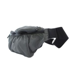 BURBERRY BLACK LABEL ボディバッグ ウエストポーチ ナイロン ロゴ グレー /FT GY01