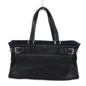 ハンドバッグ トート キャンバス レザー 紺 ネイビー 黒 ブラック /FT GY01