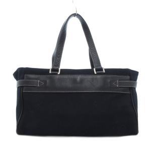 Agnes b. VOYAGE ハンドバッグ トート キャンバス レザー 紺 ネイビー 黒 ブラック /FT GY01