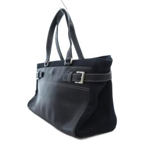 Agnes b. VOYAGE ハンドバッグ トート キャンバス レザー 紺 ネイビー 黒 ブラック /FT GY01