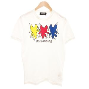 Tシャツ クルーネック イラスト プリント 半袖 M 白 ホワイト /AE GY01