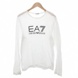 ロンT Tシャツ クルーネック 文字プリント 長袖 M 白 ホワイト /AE GY01