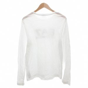 EMPORIO ARMANI ロンT Tシャツ クルーネック 文字プリント 長袖 M 白 ホワイト /AE GY01