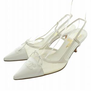 サンダル パンプス メッシュ リボン ココマーク 37