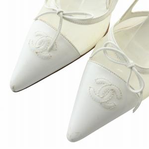 CHANEL サンダル パンプス メッシュ リボン ココマーク 37