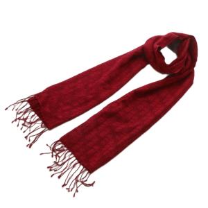 トロッター マフラー ストール カシミヤ シルク混 ロゴ 総柄 フリンジ 赤 レッド /XZ OH GY19