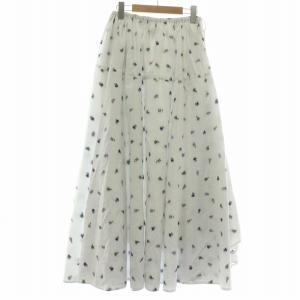 Drawer ロングスカート 花柄 36 ホワイト