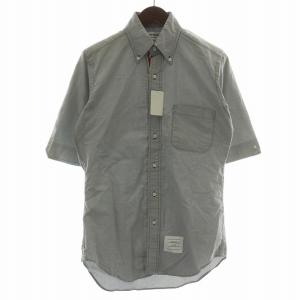 ボタンダウンシャツ 半袖 ロゴ 1 青 ブルー /XZ GY19