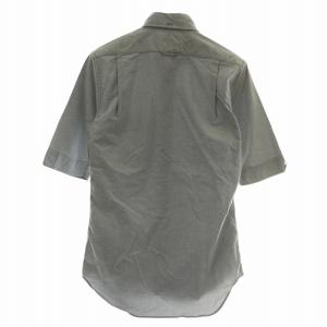 THOM BROWNE ボタンダウンシャツ 半袖 ロゴ 1 青 ブルー /XZ GY19