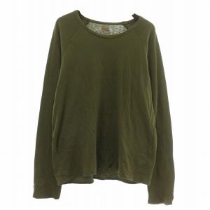 RINGER Tシャツ カットソー ロンT 長袖 クルーネック スマイル 2 M カーキ EK-859