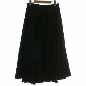 プリーツスカート 総柄 36S ブラック