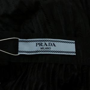 PRADA プリーツスカート 総柄 36S ブラック