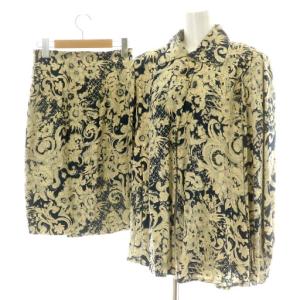 ヴィンテージ セットアップ 上下2点セット シャツジャケット レギュラーカラー タイトスカート ひざ丈