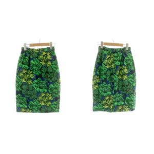 Christian Dior プレタポルテ セットアップ 上下2点セット ノーカラージャケット タイトスカート ひざ丈 総柄 ウール