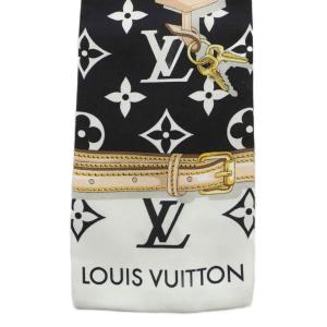LOUIS VUITTON バンドー モノグラム コンフィデンシャル スカーフ シルク ブラック ホワイト