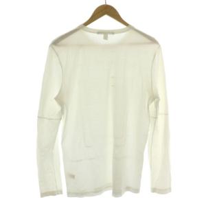LOUIS VUITTON Tシャツ カットソー 長袖 無地 クルーネック イタリア製 S 白 ホワイト /MP GY19