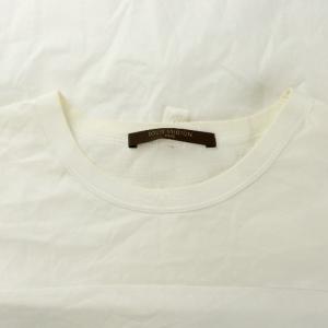 LOUIS VUITTON Tシャツ カットソー 長袖 無地 クルーネック イタリア製 S 白 ホワイト /MP GY19