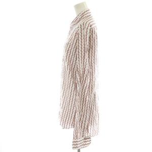 ETRO カジュアルシャツ ブラウス 長袖 レギュラーカラー 総柄 白 ホワイト 赤 レッド オレンジ マルチカラー