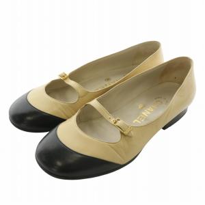 パンプス バイカラー 36.5 ベージュ ブラック