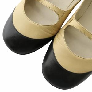 CHANEL パンプス バイカラー 36.5 ベージュ ブラック