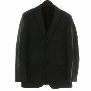 スーツ テーラードジャケット ベスト 2点セット ウール シルク混 シングル 2B 背抜き 肩パッド サイドベンツ