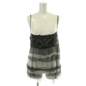 キャミソール ボーダー シアー 38 ブラック ホワイト グレー P26947