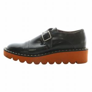 STELLA McCARTNEY ローファー ドレスシューズ レザー 厚底 ラウンドトゥ シャークソール シングルモンク スタッズ 38