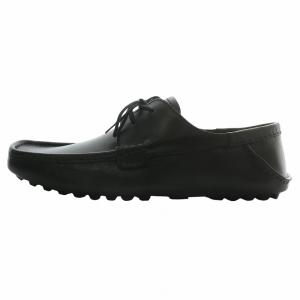 GUCCI ドライビングシューズ ビジネスシューズ レザー スクエアトゥ ロゴ 40 25cm 黒 ブラック 138205