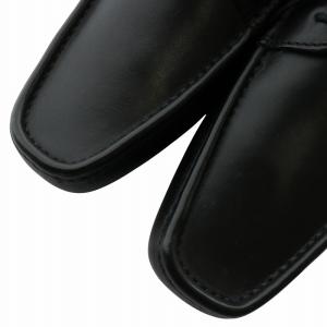 GUCCI ドライビングシューズ ビジネスシューズ レザー スクエアトゥ ロゴ 40 25cm 黒 ブラック 138205