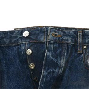 A/X ARMANI EXCHANGE デニムパンツ ジーンズ ルーズテーパード ボタンフライ ロゴ 大きいサイズ 36 インディゴ 紺 ネイビー