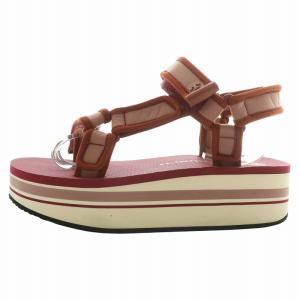 TORY BURCH スポーツサンダル 厚底 ストラップ ロゴ 7.5M 24.5cm 赤 レッド /XZ GY19