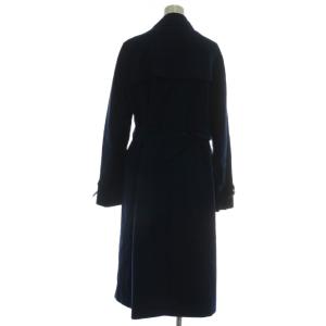 Aquascutum トレンチコート アウター ウール ロング 裏地チェック柄 ライナー付き ベルト 8 M 紺 ネイビー /XZ