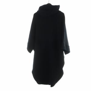 LIMI feu ヨウジヤマモト YOHJI YAMAMOTO 変形 パーカー ロング 半袖 ジップアップ S 黒 ブラック