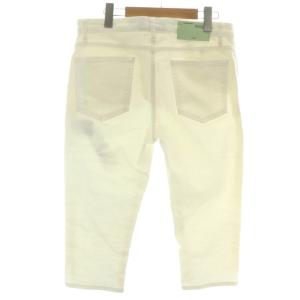 Off-White デニムパンツ ジーンズ テーパード クロップド丈 ジップフライ ロゴ プリント 27 白 ホワイト /XZ