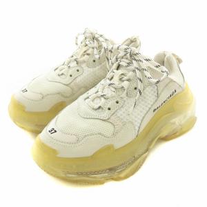 BALENCIAGA トリプルS Triple S スニーカー レザー メッシュ ローカット 厚底 ロゴ 刺繍 37 24.5cm
