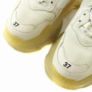 BALENCIAGA トリプルS Triple S スニーカー レザー メッシュ ローカット 厚底 ロゴ 刺繍 37 24.5cm